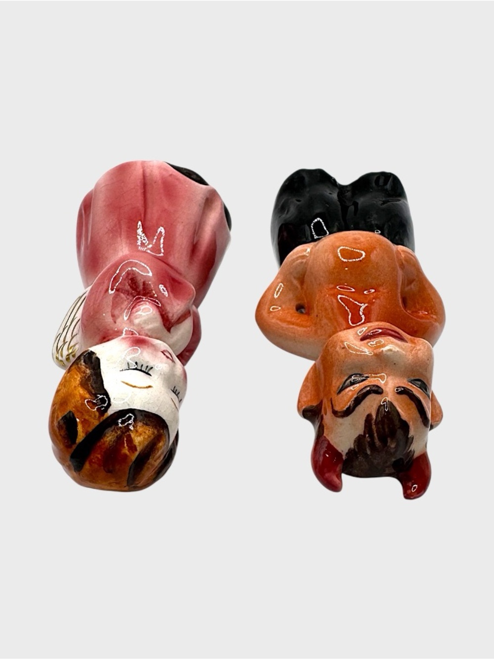 Vintage Ceramic Devil & Angel Salt and Pepper Shakers - Picture 4 of 5